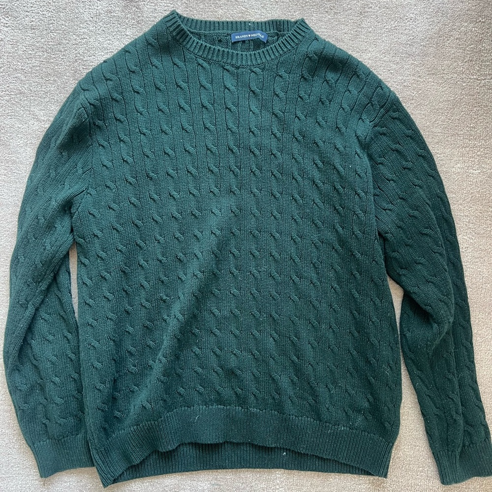 Brandy Melville green cable knit sweater